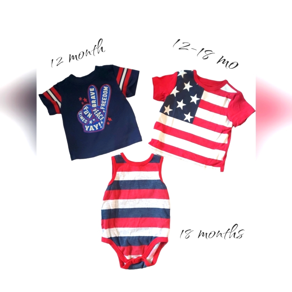 LOT Boys Patriotic shirts 12 - 18 months